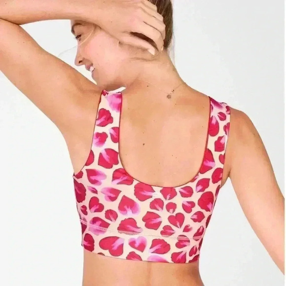 NWT Pink heart Harlow Reversible midi Sports Bra - Picture 3 of 8